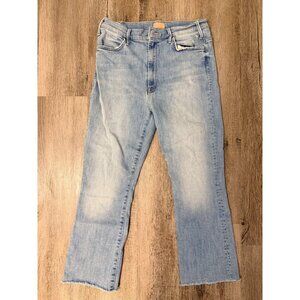 Mother Jeans Womens 31 Hustler Ankle Fray Blue Crossroads Flare